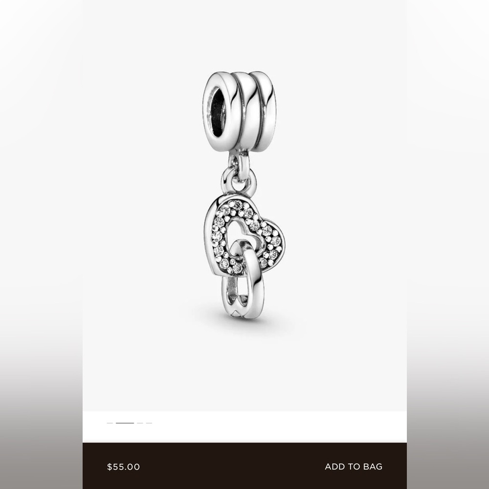 Pandora Silver Heart Charm Pendant